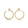 18K Yellow Gold Large "Galaxy Wrap Hoop" Earring with Pearl & White Diamond
