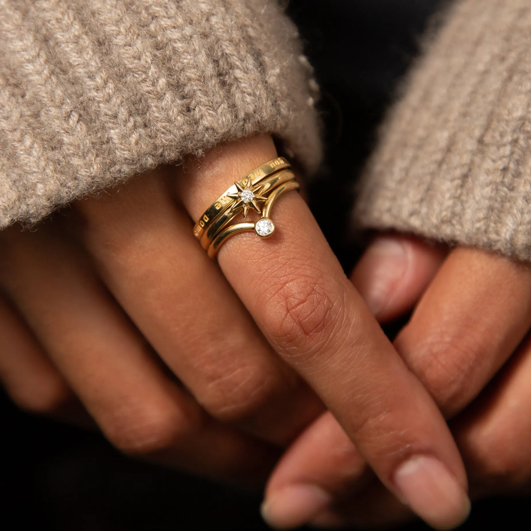 Manifest Star Poesy Stackable Ring