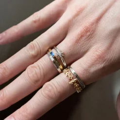 Manifest Star Poesy Sterling Silver Stackable Ring