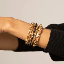 Marilyn Pave Link Chain in Yellow Gold