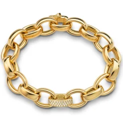 Marilyn Pave Link Chain in Yellow Gold