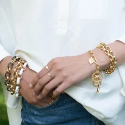 Marilyn White Ceramic Link Bracelet