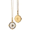 Mini "Adventure" Compass Charm with White Enamel