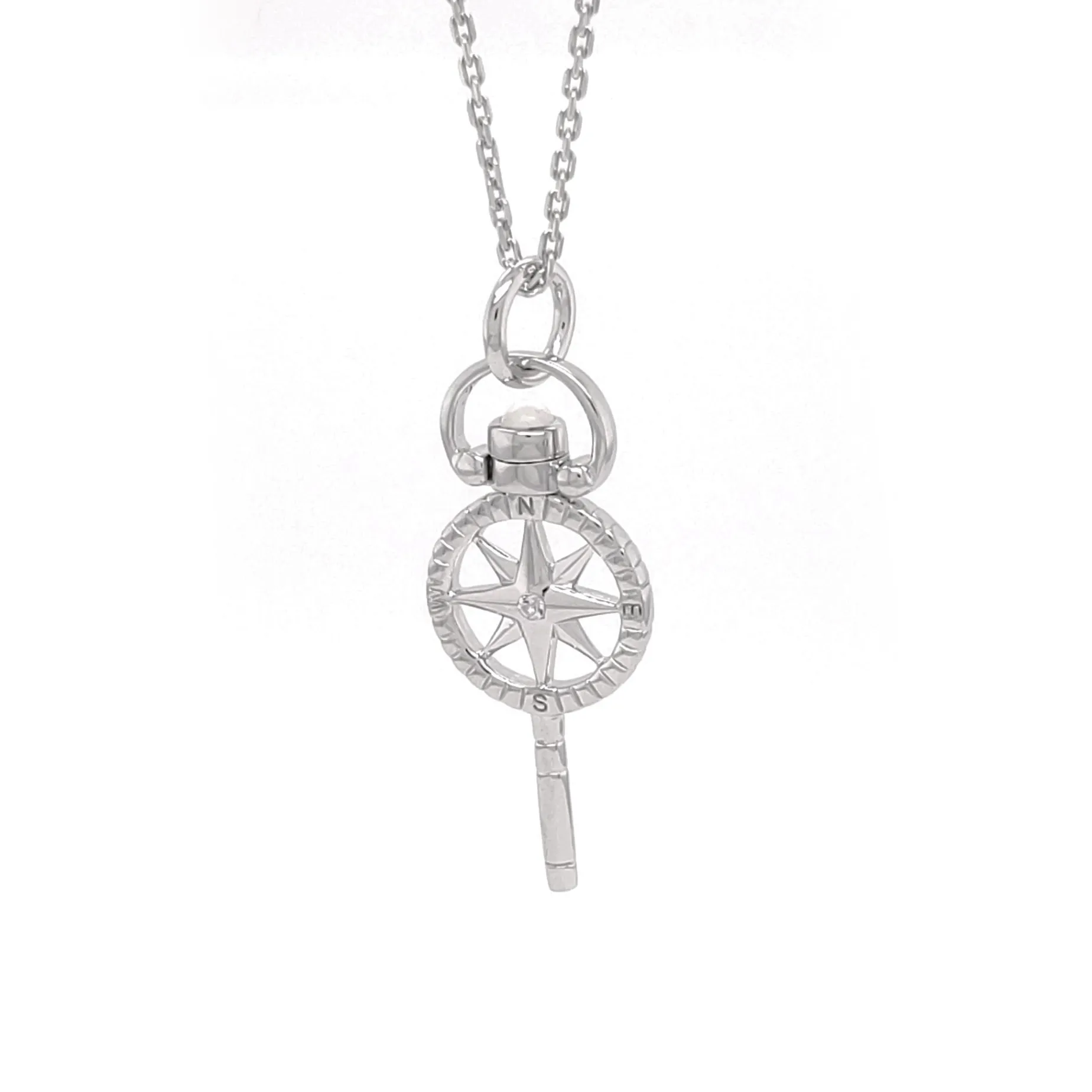 Mini "Adventure" Compass Key with Sapphire