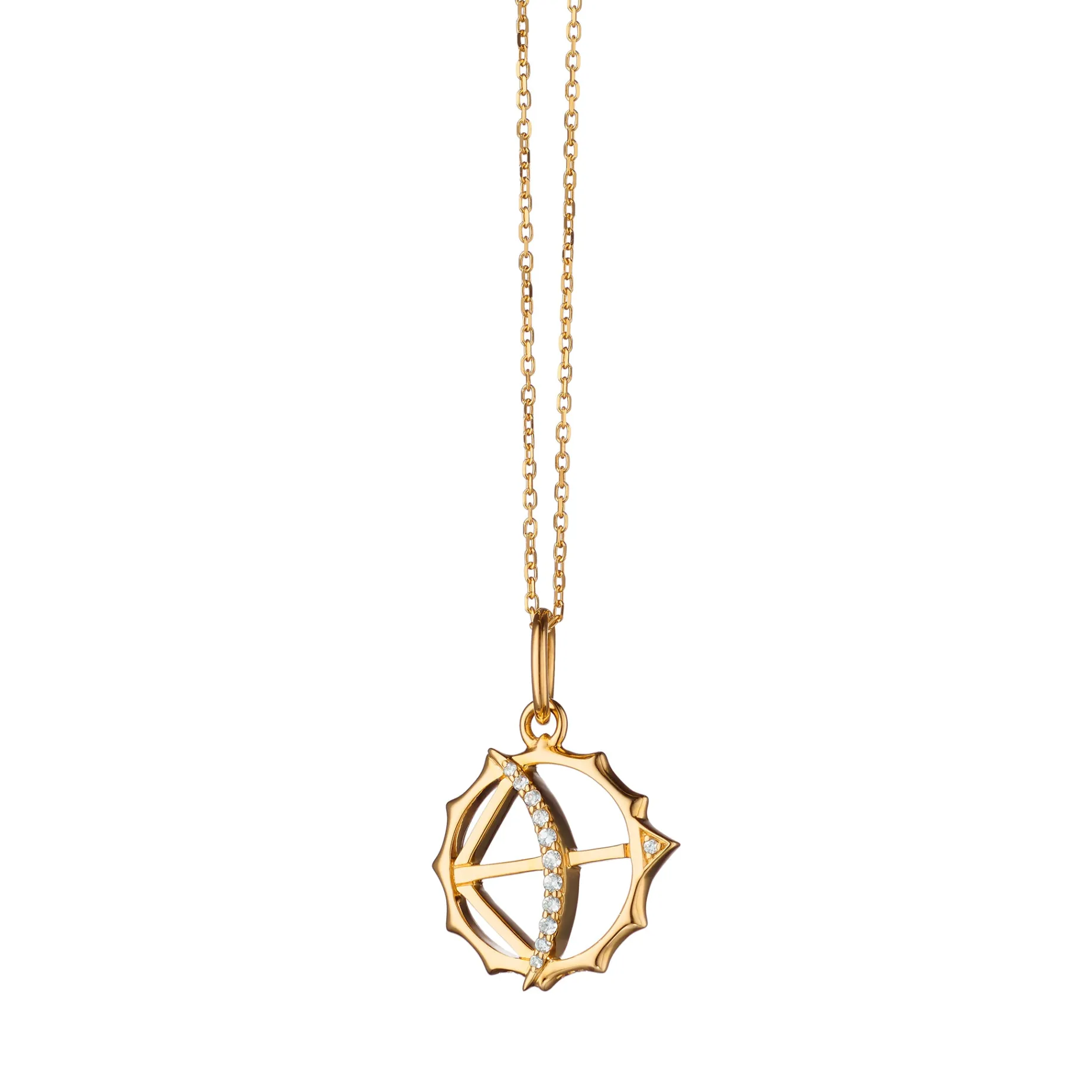 Mini "Apollo" 18K Gold Charm with Diamonds - Strength