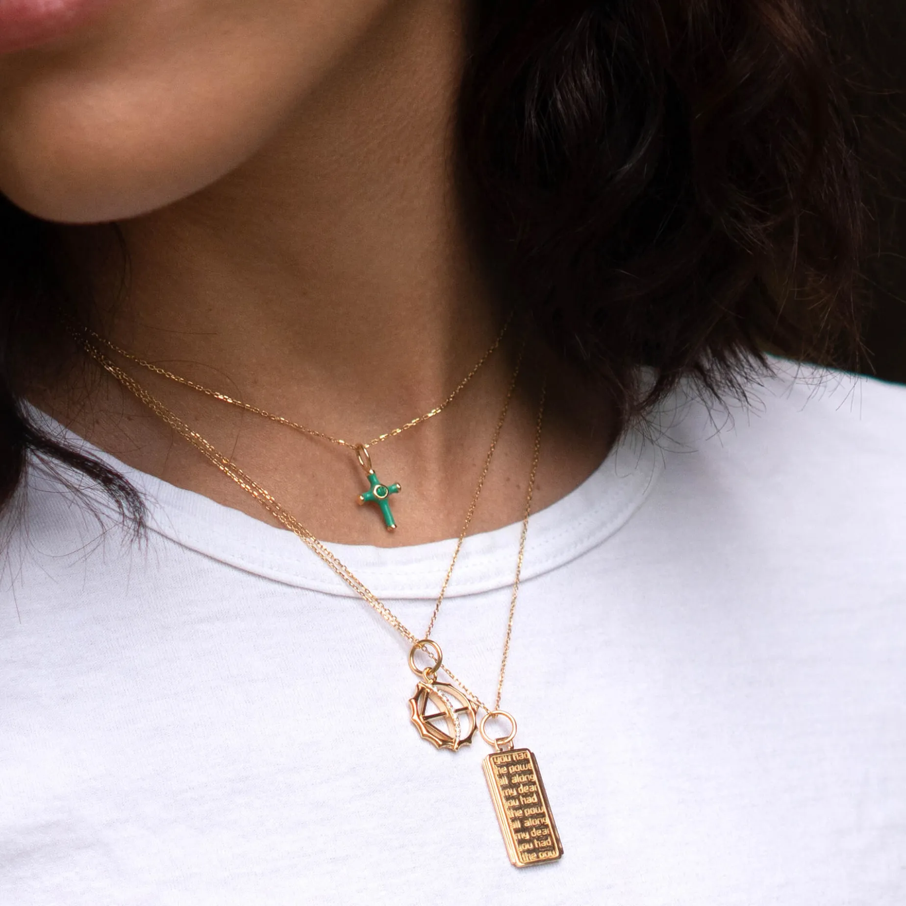 Mini "Apollo" 18K Gold Charm with Diamonds - Strength