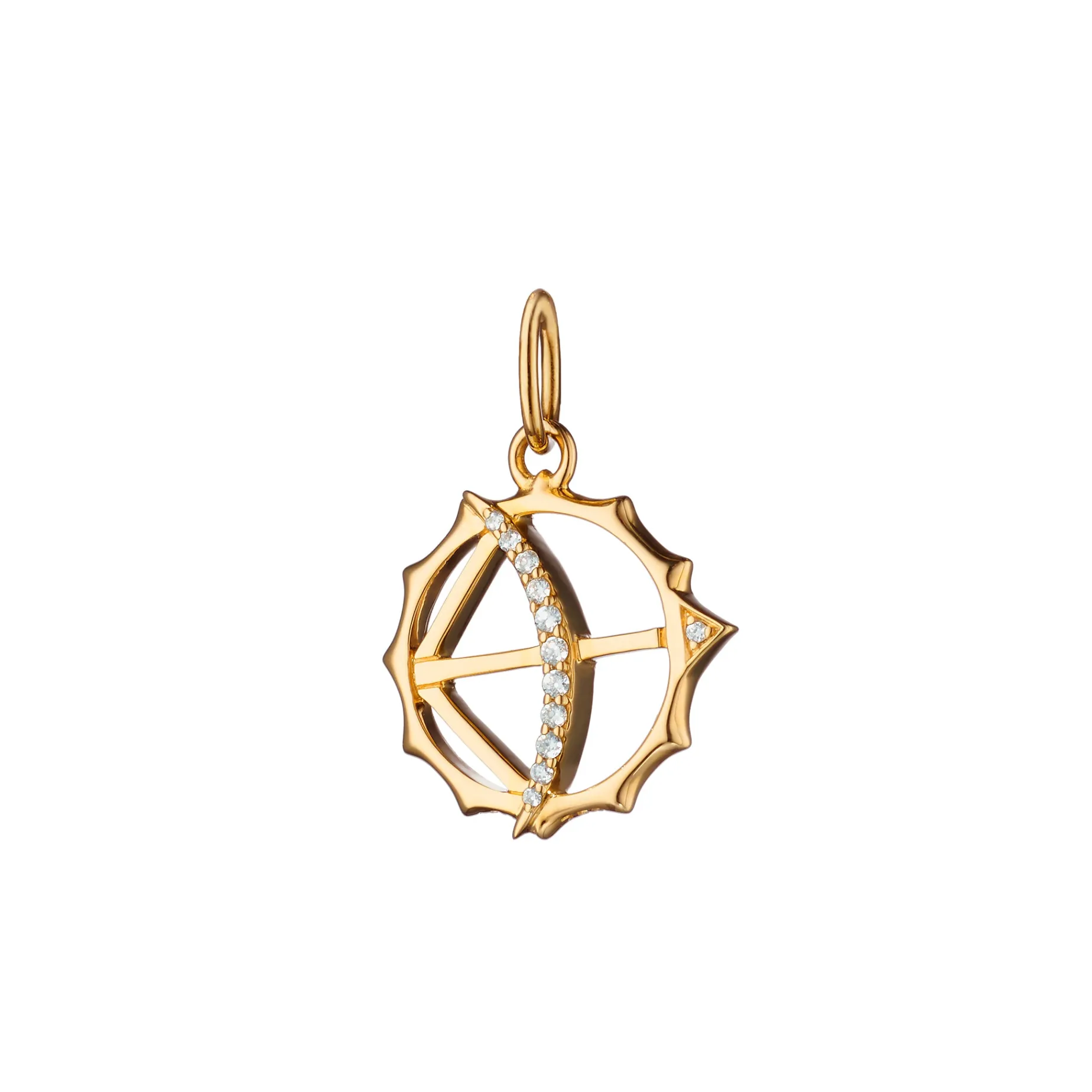 Mini "Apollo" 18K Gold Charm with Diamonds - Strength