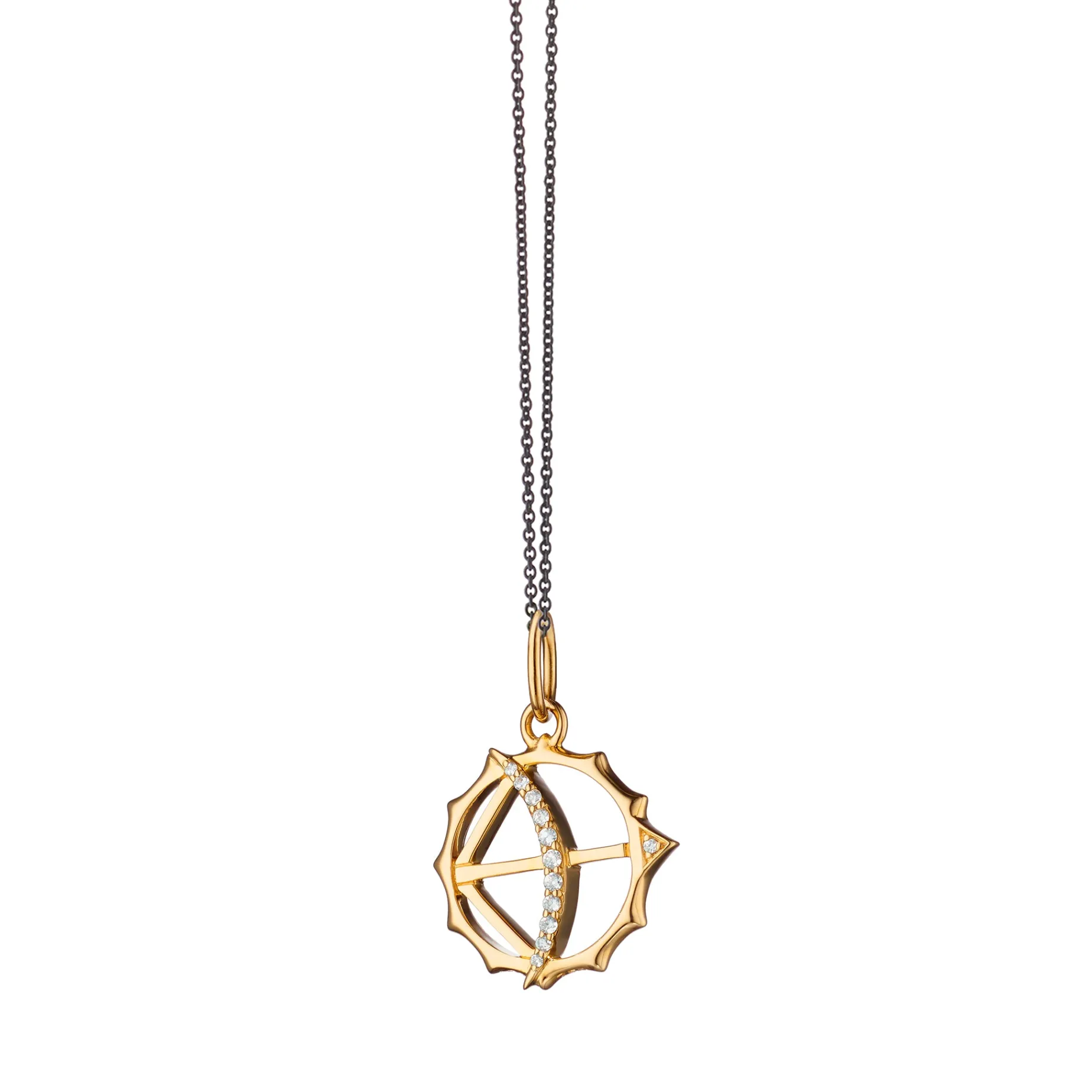 Mini "Apollo" 18K Gold Charm with Diamonds - Strength