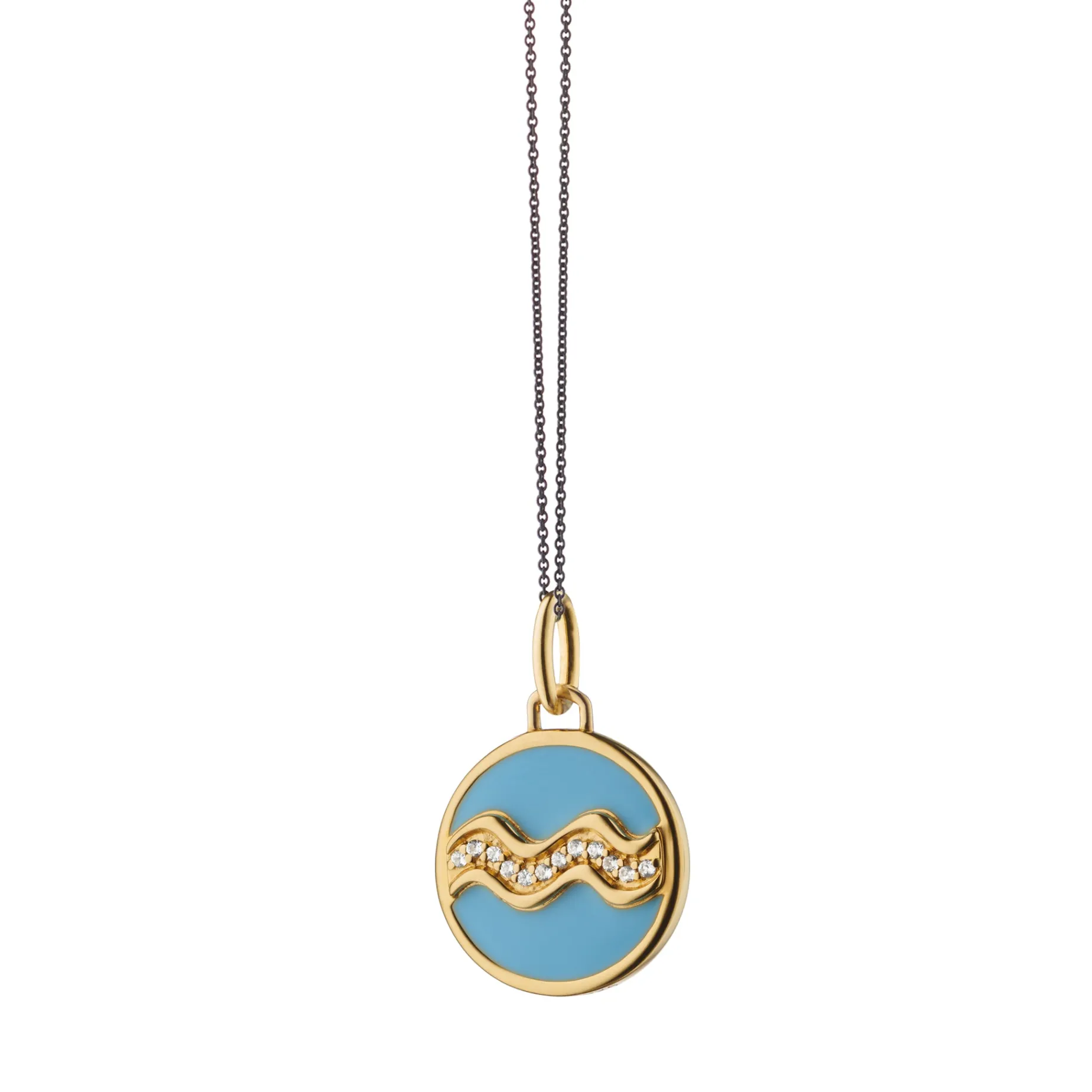 Mini "Aquarius" Enamel Vermeil Charm