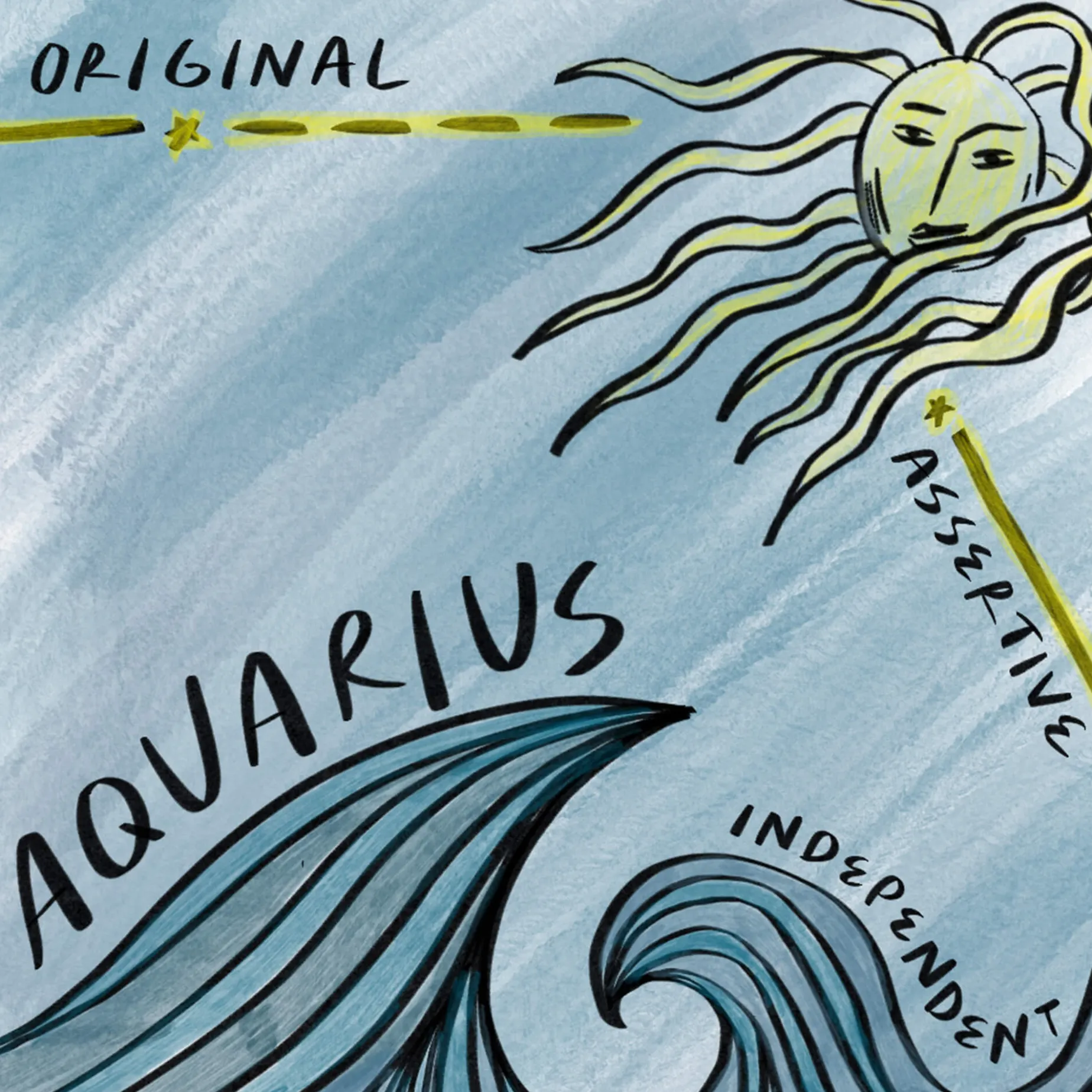 Mini "Aquarius" Enamel Vermeil Charm