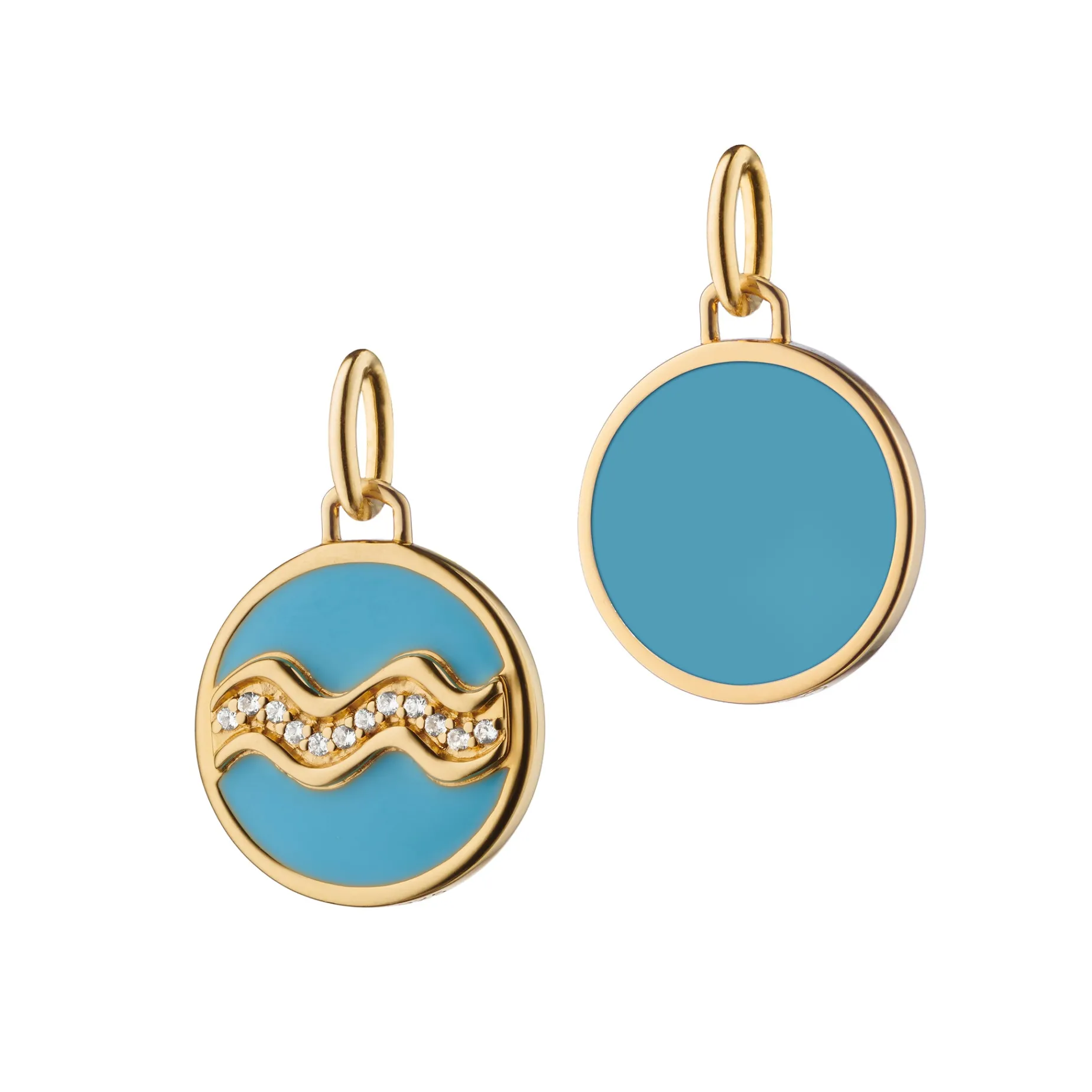 Mini "Aquarius" Enamel Vermeil Charm