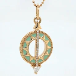 Mini Green Enamel Sundial - Time is Precious