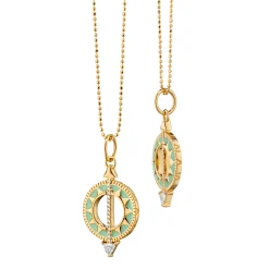 Mini Green Enamel Sundial - Time is Precious
