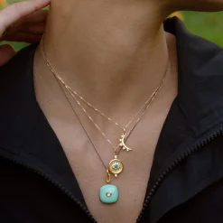 Mini "Protect" Evil Eye 18K Gold Charm