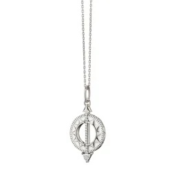 Mini Sterling Silver White Enamel Sundial Charm - Time is Precious