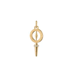 Mini “True North” Compass Key with Diamonds