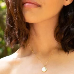 Mother of Pearl "Happiness" Sun and Star Charm
