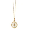 Mother of Pearl Mini "Adventure" Compass Charm Necklace