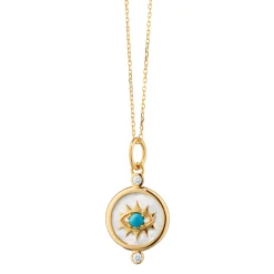 Mother of Pearl Mini "Protect" 18K Gold Evil Eye Charm