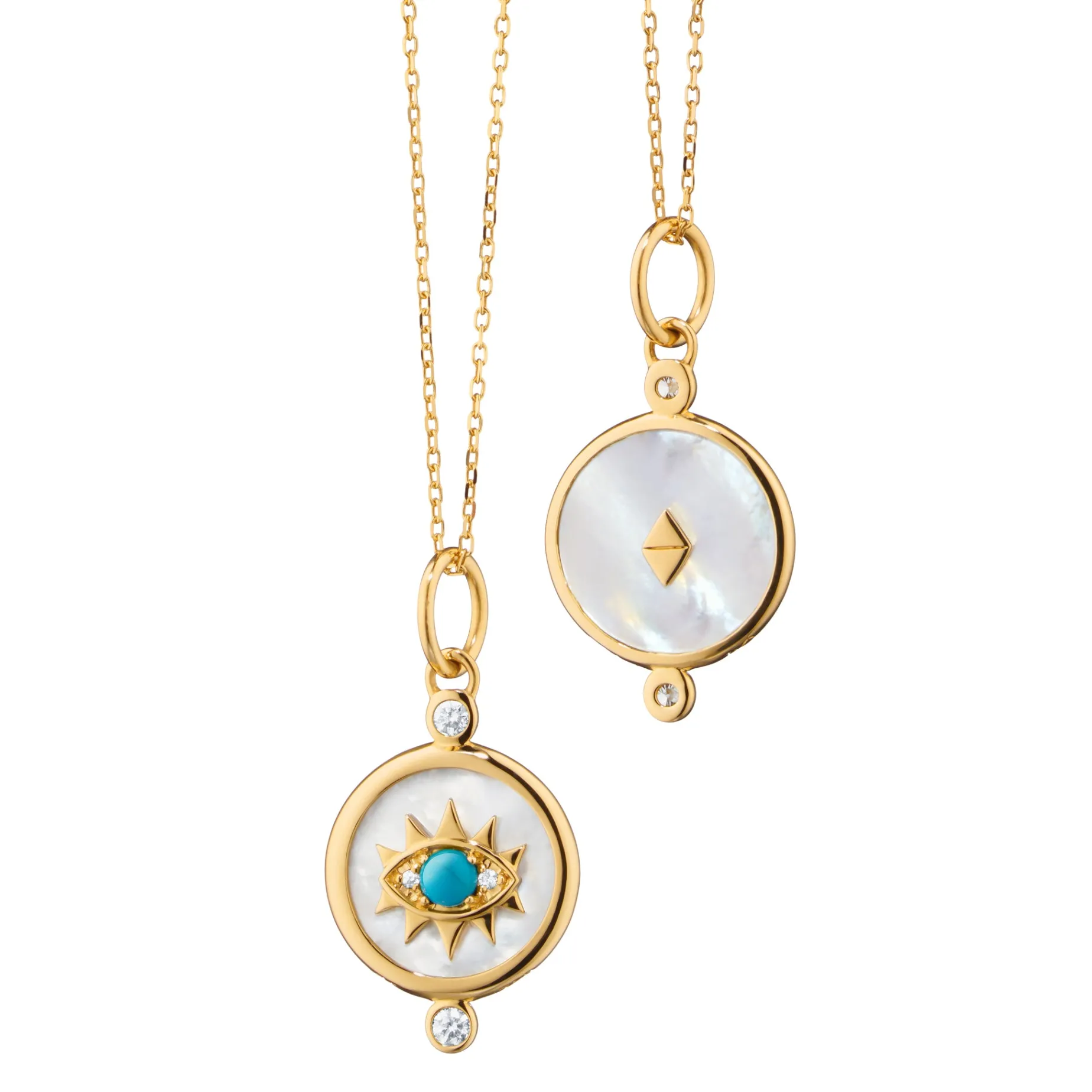 Mother of Pearl Mini "Protect" 18K Gold Evil Eye Charm