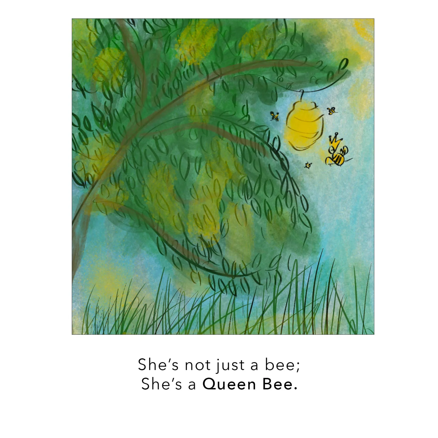 Mother of Pearl "Queen Bee" 18K Gold Charm Necklace