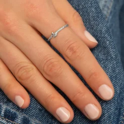 Never Fear Snake Poesy Slim Sterling Silver Stackable Ring