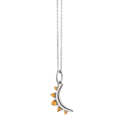 November Citrine "Moon" Sterling Silver Birthstone Necklace