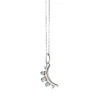 October Opal "Moon" Sterling Silver Birthstone Necklace