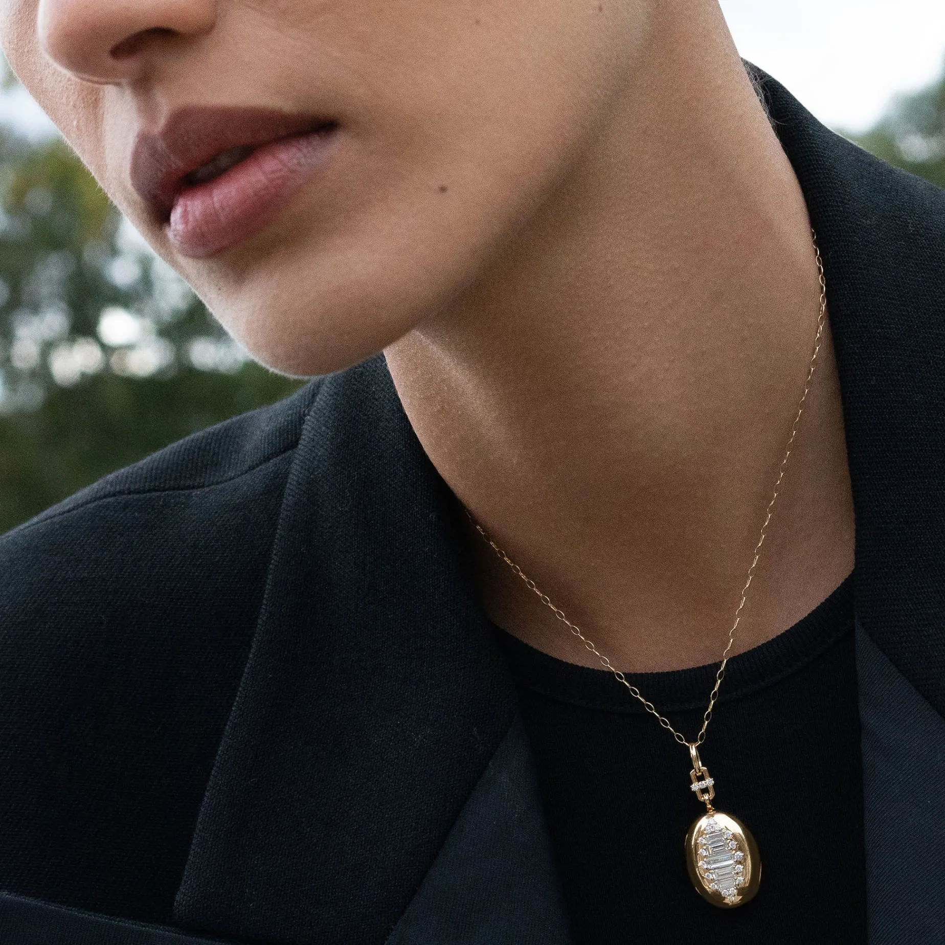 Olivia Gold Locket Necklace