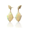 One of a Kind Australian Crystal Opal and Diamond Butterfly Earrings