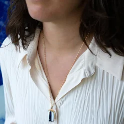 One of A Kind Rectangle Locket with Sodalite and White Opal