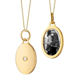 Oval Half Locket with Diamond