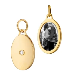 Oval Half Locket with Diamond