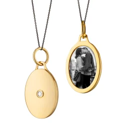 Oval Half Locket with Diamond