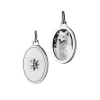 Oval Star Sterling Silver Half Locket Charm