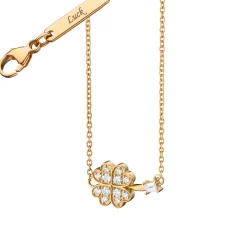 Pavé and Baguette Diamond Mini Clover “Luck” Necklace