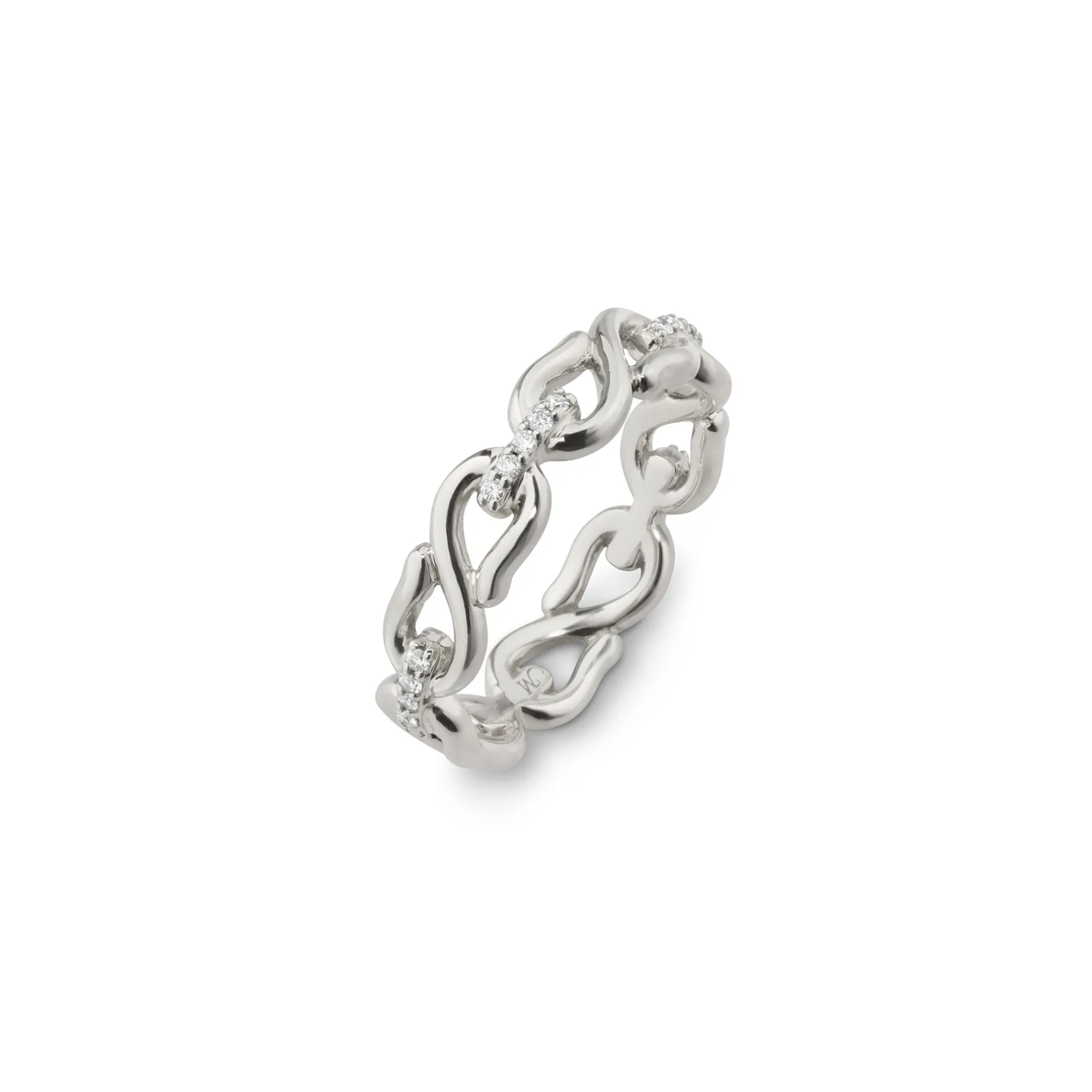 Pave Sapphire Infinity Stackable Ring