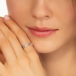 Pave Sapphire Infinity Stackable Ring