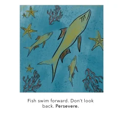 Perseverance Fish Sterling Silver Charm Necklace