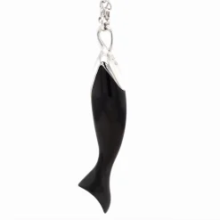 Perseverance Black Ceramic and Sterling Silver Fish