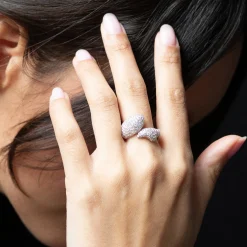 Perseverance Fish Pave Sapphire Sterling Silver Ring