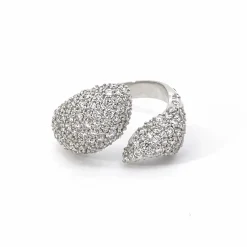 Perseverance Fish Pave Sapphire Sterling Silver Ring