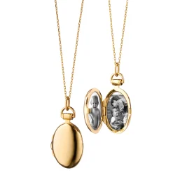 Petite "Anna" Gold Locket Necklace