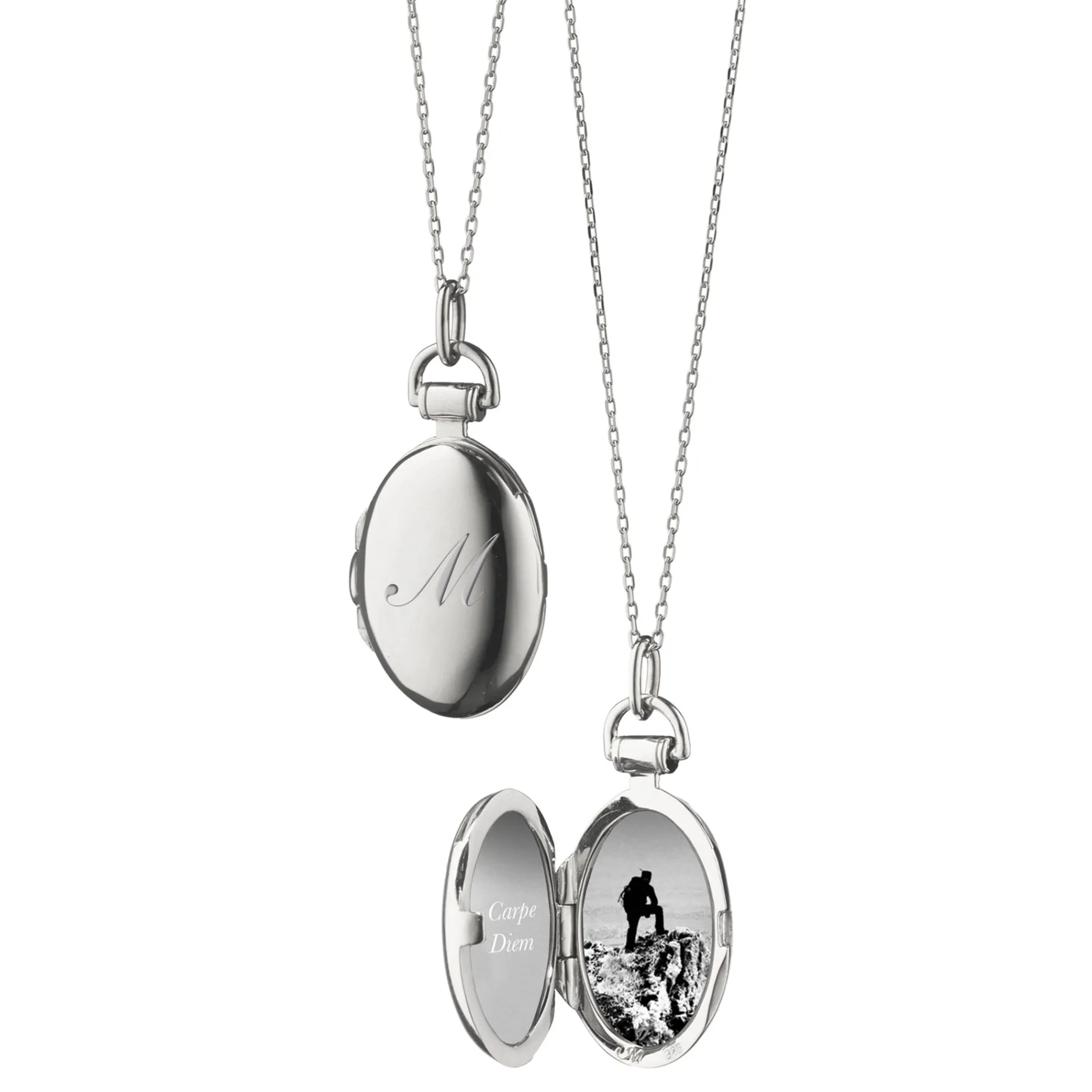 Petite "Anna" Sterling Silver Engraved Locket Necklace
