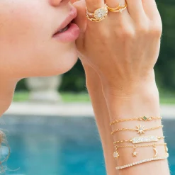 Petite Diamond & Opal Star Bracelet