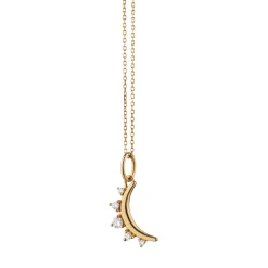 Petite Moon and Diamond Necklace