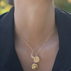 Petite Moon and Diamond Necklace