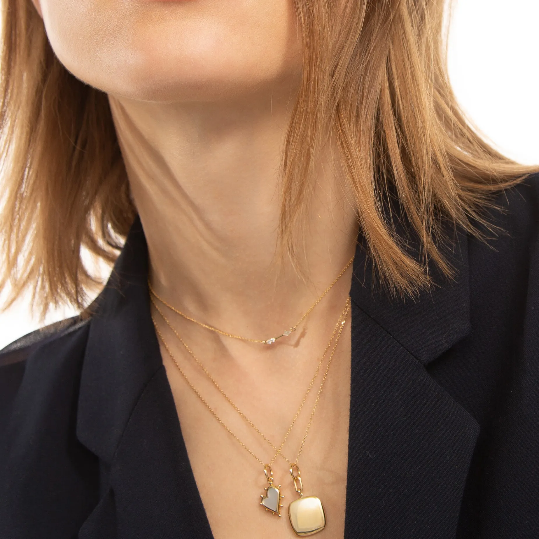 Petite Mother of Pearl Gold Heart Necklace