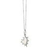 Petite Mother of Pearl Sterling Silver Heart Necklace