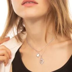 Petite Mother of Pearl Sterling Silver Heart Necklace
